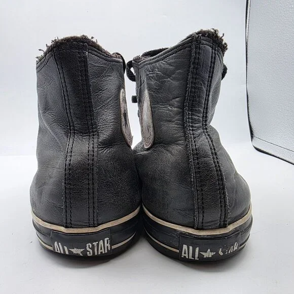 Converse All Star Leather Hi Top Mens Size 11 Black Casual Sneakers Athletic - Picture 4 of 15